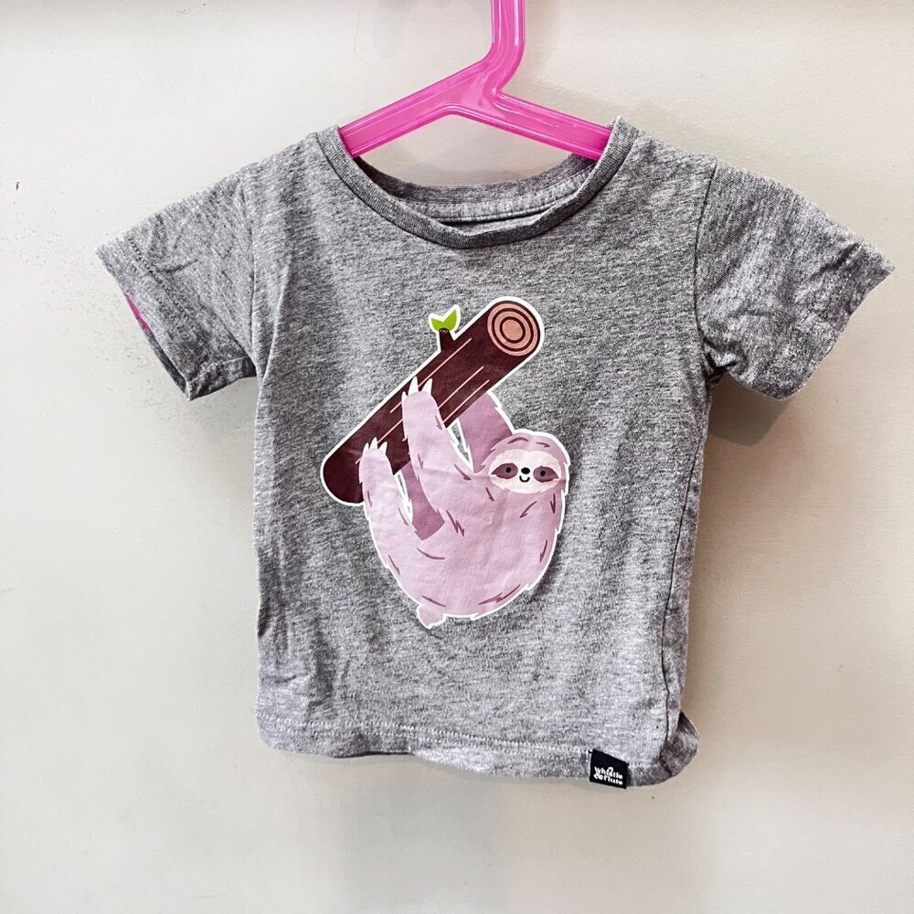 Whistle & Flute Sloth Short Sleeve T-shirt- Size 12-24 months
